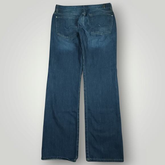 7 For All Mankind Jeans Mens 34 Standard Button Fly Straight Leg Whiskering - Picture 2 of 13